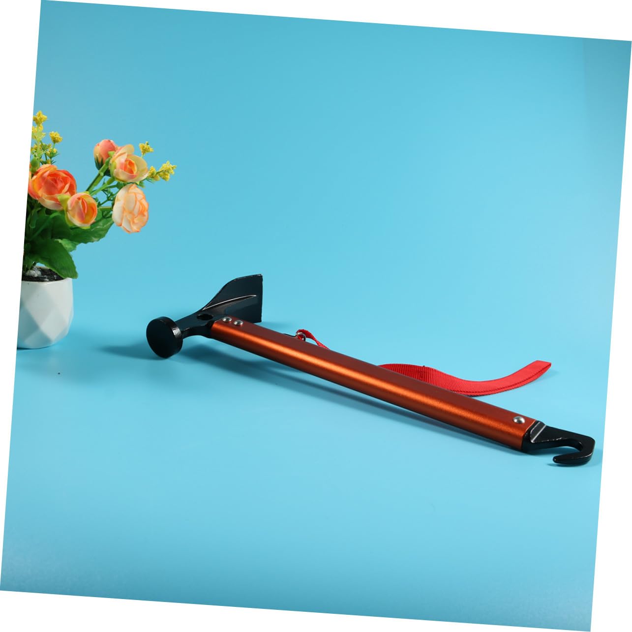 TOYANDONA para Piquetas de Tienda de Campaña de Aleación de Aluminio Naranja Herramienta Multifunción para Acampada Resistente y Fácil de Transportar