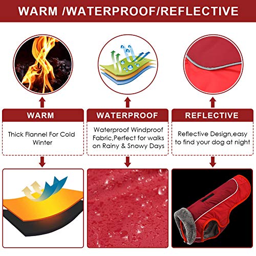 Dog Winter Coat Cozy Reflective Waterproof Windproof Dog Vest Warm Dog Apparel For Cold Weather British Style Dog Jacket Fleece Vest Dog Sweater For Small Medium Large Dogs (M-6Xl) #TOP2