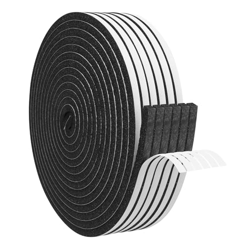 Image of DGSL Foam Weather Stripping, 1 /4 inch x1 /4 inch, 99Ft Door Window Seal Tape | Self Adhesive Weatherstrip AC Foam Tape for Window Gaps, Door Frame, Soundproof Insulation