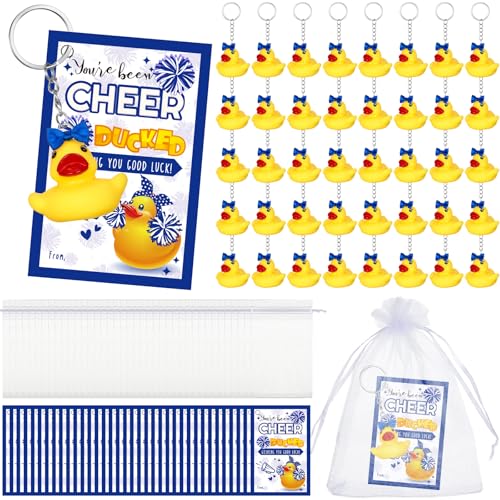 Seenelling 40 Set Cheer Ducks Keychain Team Gifts Blue