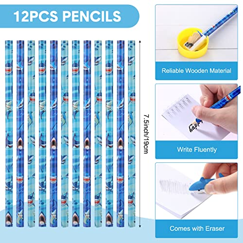85 Sets Shark Party Favors Shark Stationery Set Classroom Reward Gifts Prizes Ocean Sea Favors Under The Sea Party Favors Shark Party Supplies Notepads Pencils Stampers Sharpener Stickers Erasers #TOP2