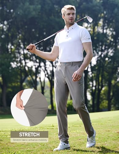 SPECIALMAGIC Calças de golfe masculinas elásticas leves para negócios, casual, impermeável, caminhad