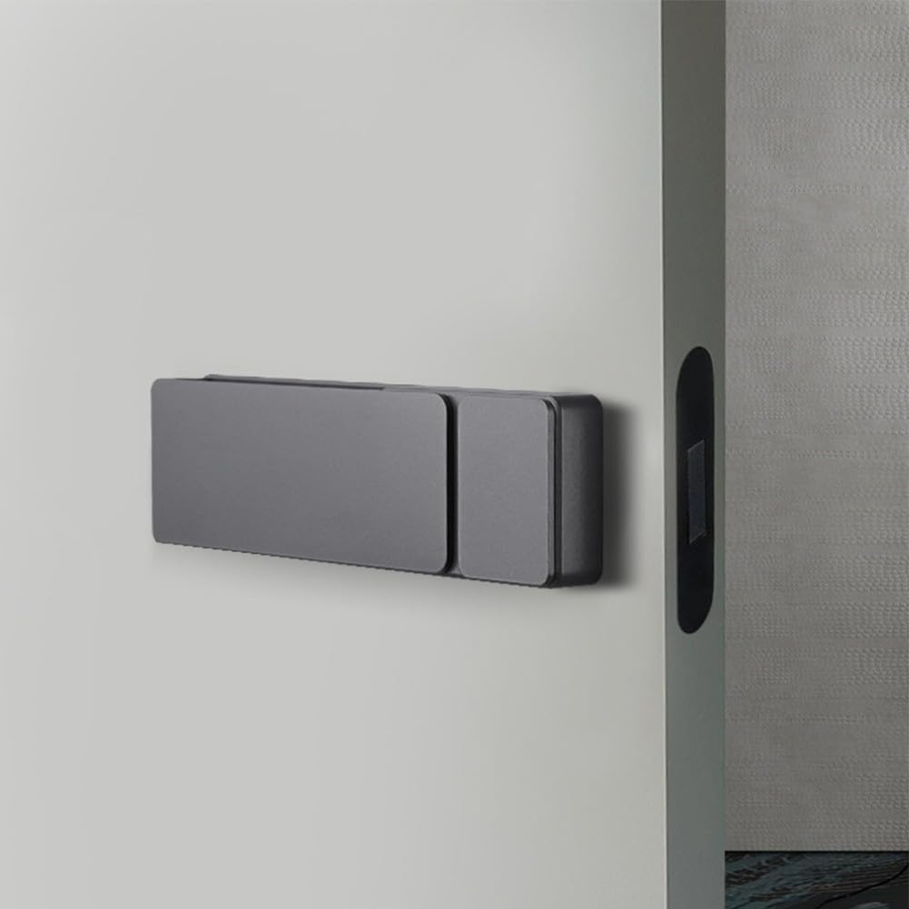 Pure Interior Door Lock with Suction Handle Bedroom, Bathroom, Office, Children's - Anti-, Quiet Closure, Install - Black/Gold/White/Grey(Black)