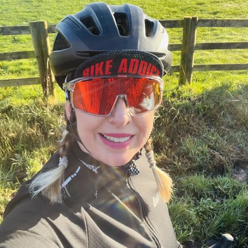 SCVCN Photochromic Cycling Glasses Polarized Men Women Mountain Bike Eyewear MTB Glasses Road Bicycle Riding Clear Sports Sunglasses Running Fishing Golf BMX Red — view 2