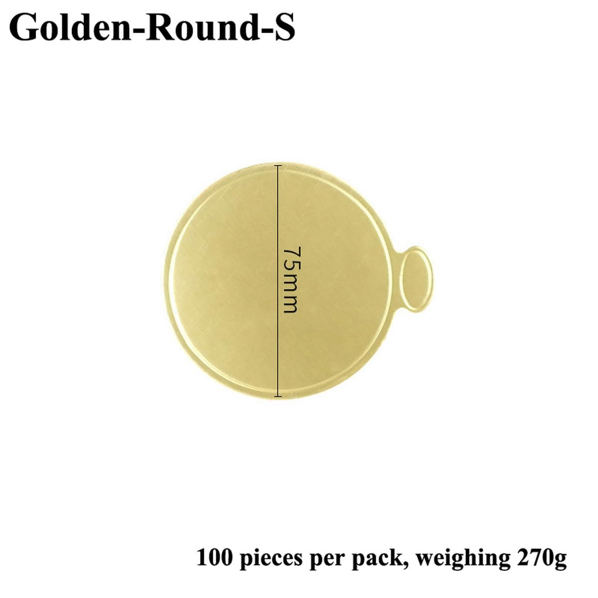 Cartone Rotondo Dorato 100 Pezzi/Pacco Sottotorta Formato Mini Base per Torta Mousse Piatti da Esposizione per Dessert Strumenti per Decorare la Pasticceria-Golden-Round-M