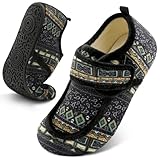 BARERUN Womens Slippers Comfort Four Season Classy Indoor Spa Slide Shoes Bunion Slippers Women Gripper Slipper Socks for Women Men Black 8-9 Women 6.5-7.5 Men