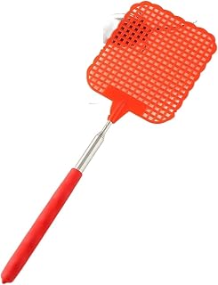 TEAKEA Fly Swatter 28cm Telescopic Fly Swatters Retractable Manual Plastic Fly Swatter Extendable Flyswatter with Long Pole Can Extend to 73cm (Color : Rojo)