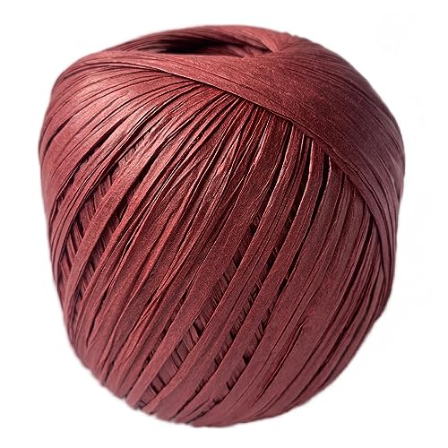 Image of Crochet Now | Raffia Yarn Eco Friendly Paper Yarn 50 Grams /70 mtrs for Handknitting /Crochet /Gift Packing and DIY Handmade (Maroon)