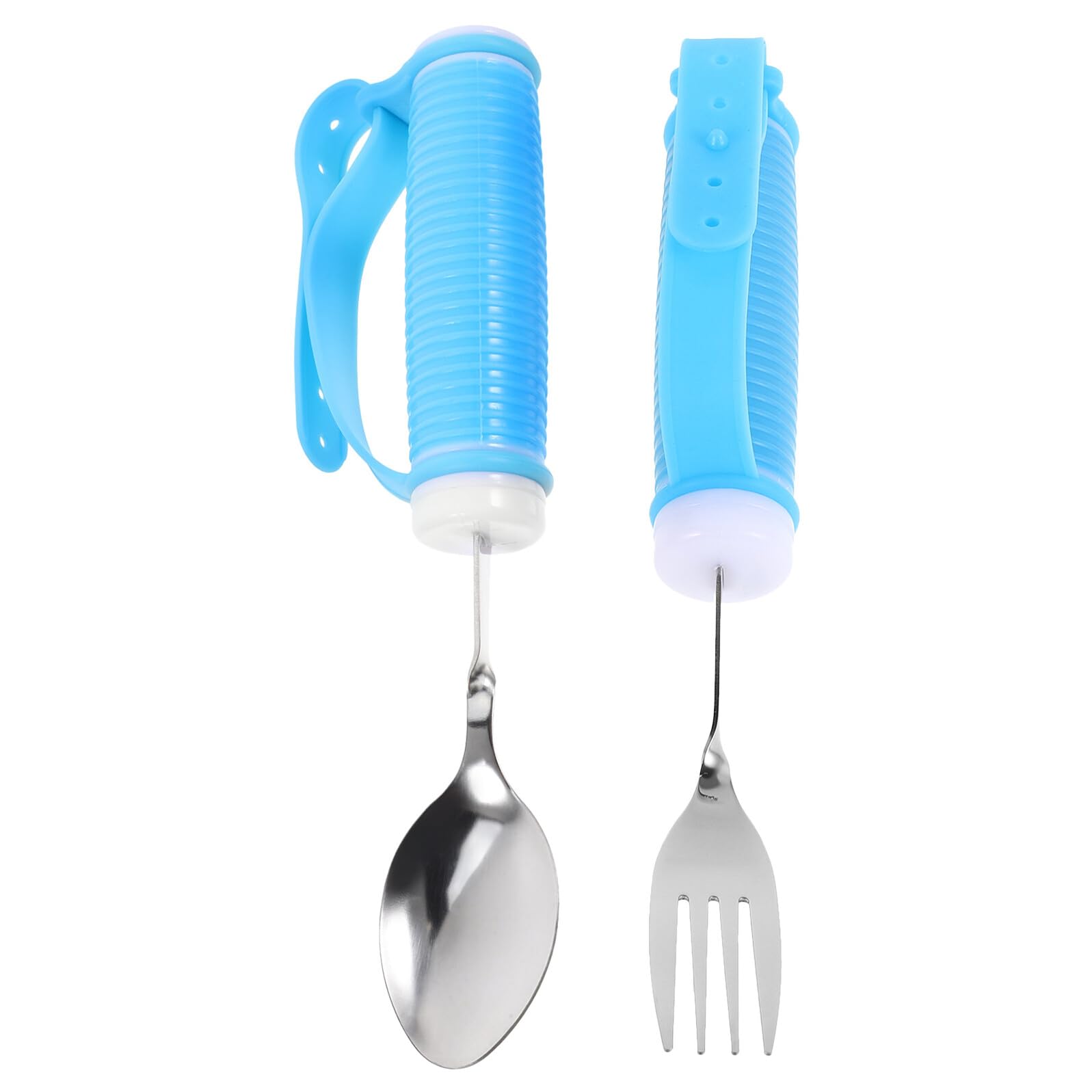 Ipetboom Posate per Disabili Anti-vibrazione Set da 2 Cucchiaio e Forchetta Flessibile Manico Comodo Ultraleggero per Anziani Presa Debole Utensili Riabilitativi per Uso Domestico e Centri