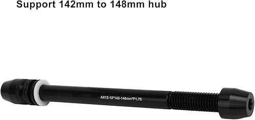 Miniatura 5 de Buachois Eje de entrenamiento de bicicleta, M12x142mm M12x148mm longitud ajustable de alta resistencia, entrenador de bicicleta de aleación de