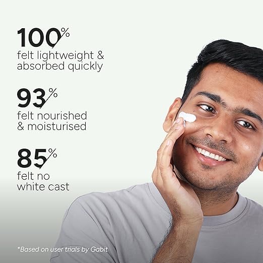 Generic GABIT 100% Mineral Sunscreen SPF 50+ PA++++, with Indian Gooseberry, Winter Cherry, Oats, Prebiotic & Probiotic, All Skin Types, 90ml