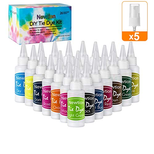 Tie Dye Kits 26 Colors with Spray Heads for Kids,Adults Party Supplies,Permanent One Step Tye die Kits for Textile Shirt Fabric Canvas Shoes T-Shirt Clothing.Non-Toxic DIY Tie-Dye Handmade Project
