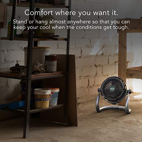 Image of Vornado EXO51 Small Heavy Duty Air Circulator, 3-Speed High Velocity Shop Fan, Dustproof and Water-Resistant, Powerful Motor, Industrial High Impact Case, Whole Room Air Circulator, Green