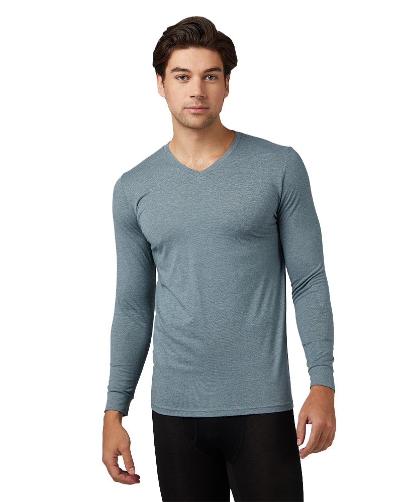 32º DEGREES32 Degrees Men's Lightweight Baselayer V-Neck Top | Form Fitting | Long Sleeve | 4-Way Stretch | Thermal