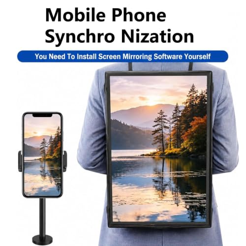 Image of Digital Backpack Display,1920 * 1080 Resolution Ratio 1000 Nits Brightness,IPS Panel,178 Wide Viewing Angle,Remote Control,Android Os11.0,Wifi /USB /Rj45 /HDMI Input,for Marketing 27in