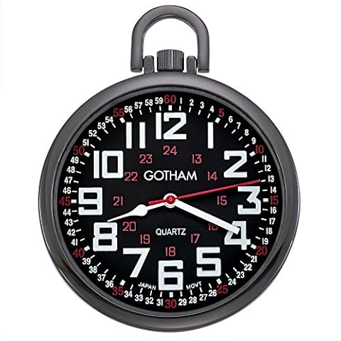 Gotham Men's Gun-Tone Slim Pocket Watch Cover