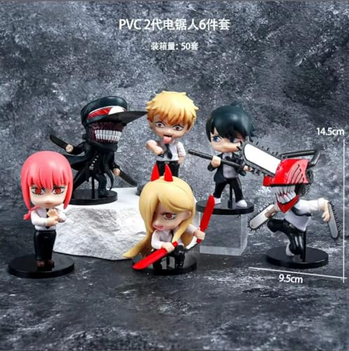 Image of Gifts- Anime Chain Saw Man Action Figures, Toy for Car Dashboard, Study Table, Office Desk Collectible, Limited Edition, Anime Manga, 6 Pcs, Size 14.50 CM