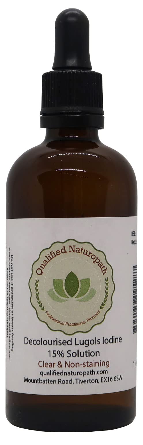 White Iodine Decolourised Solution 15% - 110ml - with Glass Pipette