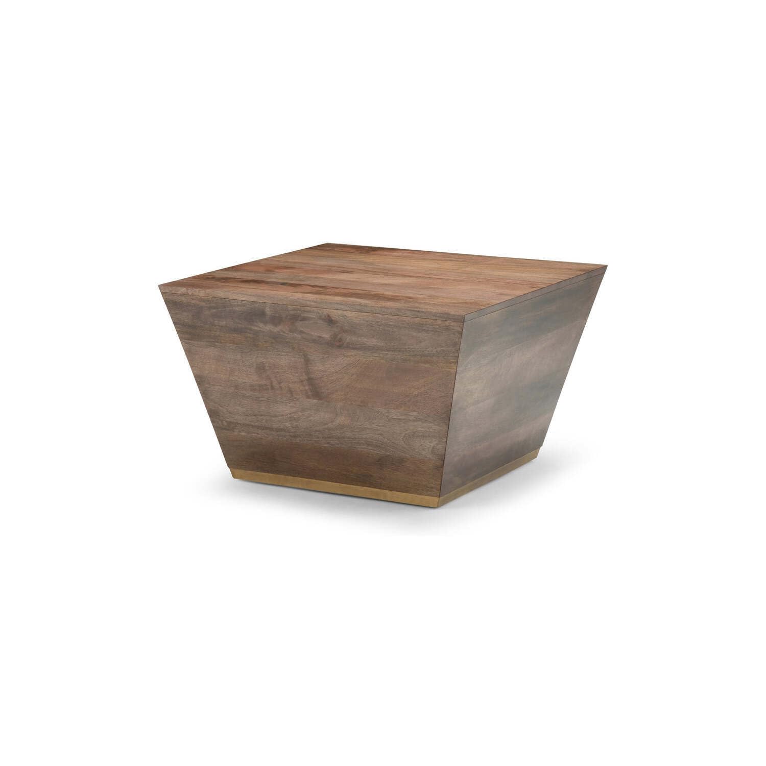 SIMPLIHOME Abba Square Coffee Table - 28 inch Wide Solid Mango Wood Modern Cocktail Table in Dark Brown