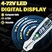 AWBLIN Upgraded Automotive Buzzer Test Light 4-72V DC Digital LED Circuit Tester, Heavy Duty Light Tester with Voltmeter, Auto Bidirectional Voltage Tester Electric Test Pen