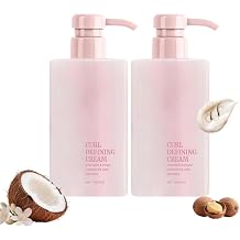 Hair Curl Defining Cream, Long Lasting Hold Curl Cream, Shea Butter Enriched Styling Lotion for Curly Hair, Moisturizing, Smoothing for Curly & Wavy Hairs4Oz/Pcs 2Pcs