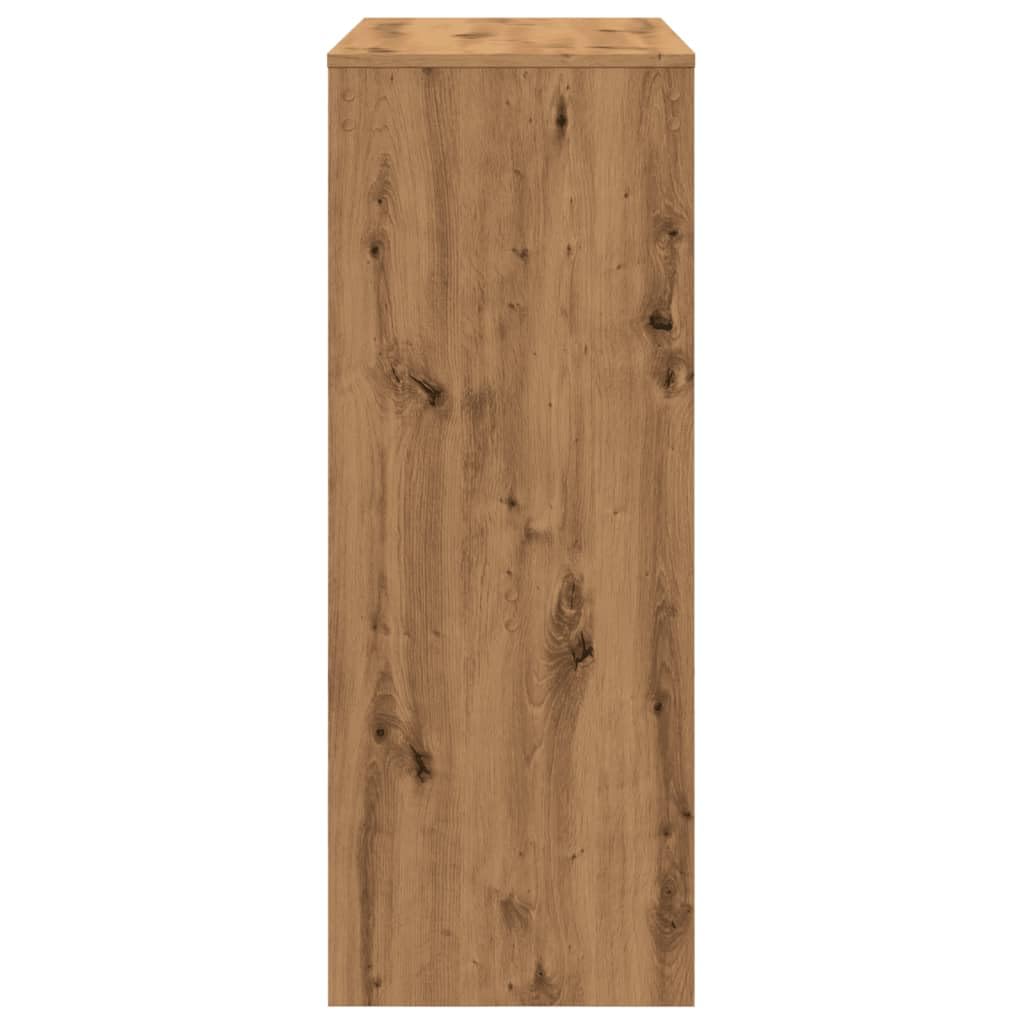 vidaXL Table de Bar avec étagères chêne Artisanal Bois d'ingénierie, Table de pub, Table Haute, Table de Tabouret de Bar, Table de Bar de Cuisine