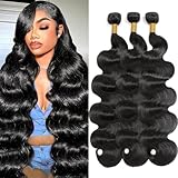 Body Wave Bundles Human Hair 16 16 16 Inch 3 Bundles Unprocessed Brazilian Virgin Hair Extensions Natural Black Weave Real Human Hair for Black Women