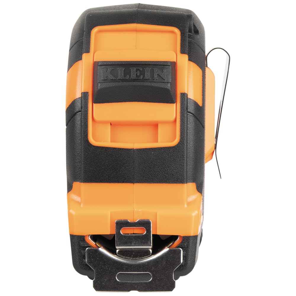 Klein Tools 9235 Cinta métrica, cinta métrica magnética resistente con hoja reforzada de nailon de doble cara de doble gancho de 35 pies, con clip de metal para cinturón