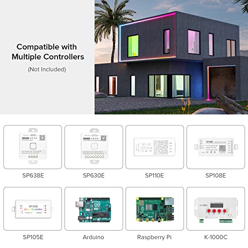 Image of SEZO WS2811 IC RGB COB LED Strip Lights 16.4FT 864LEDs /M DC12V 12mm Width CRI 90+ IP30 High Density Uniform Color Chasing Addressable RGB FCOB LED Tape for Home Decor DIY(No Adapter & Controller)
