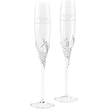 THINGS REMEMBERED Engraved Personalized Athena Wedding Engagement Pav&eacute; Champagne Flutes, Set of 2, Gift Box Included (Free Customization)