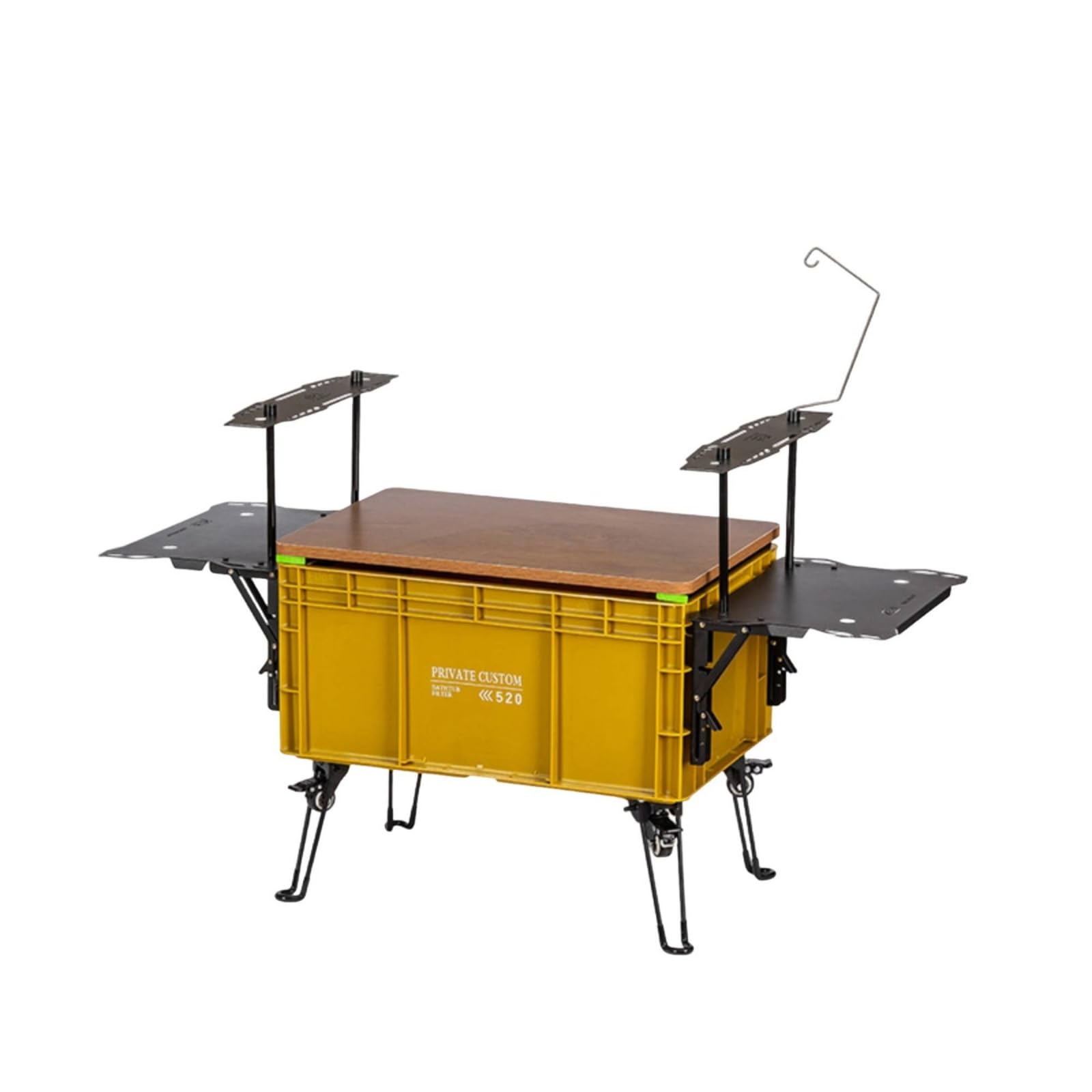 Contenitore da Campeggio con Accessori Portatile Contenitore Pieghevole da Viaggio Leggero Scatola Impilabile Multiuso per Campeggiatori, All'aperto, Giallo Zenzero