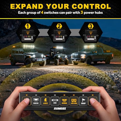 image for Bumbee 8 Gang Wireless Switch Panel, 4 Control Modes Flash Momentary S