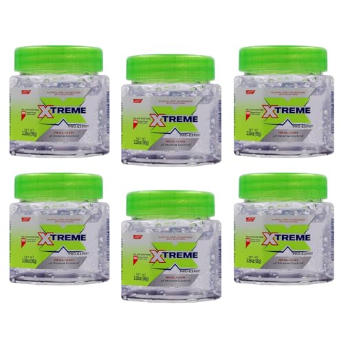 Xtreme Pro-Expert Clear Hair Styling Gel, 3.39 Oz, 6 Pack, Alcohol-Free with Aloe Vera, 24 Hour Control