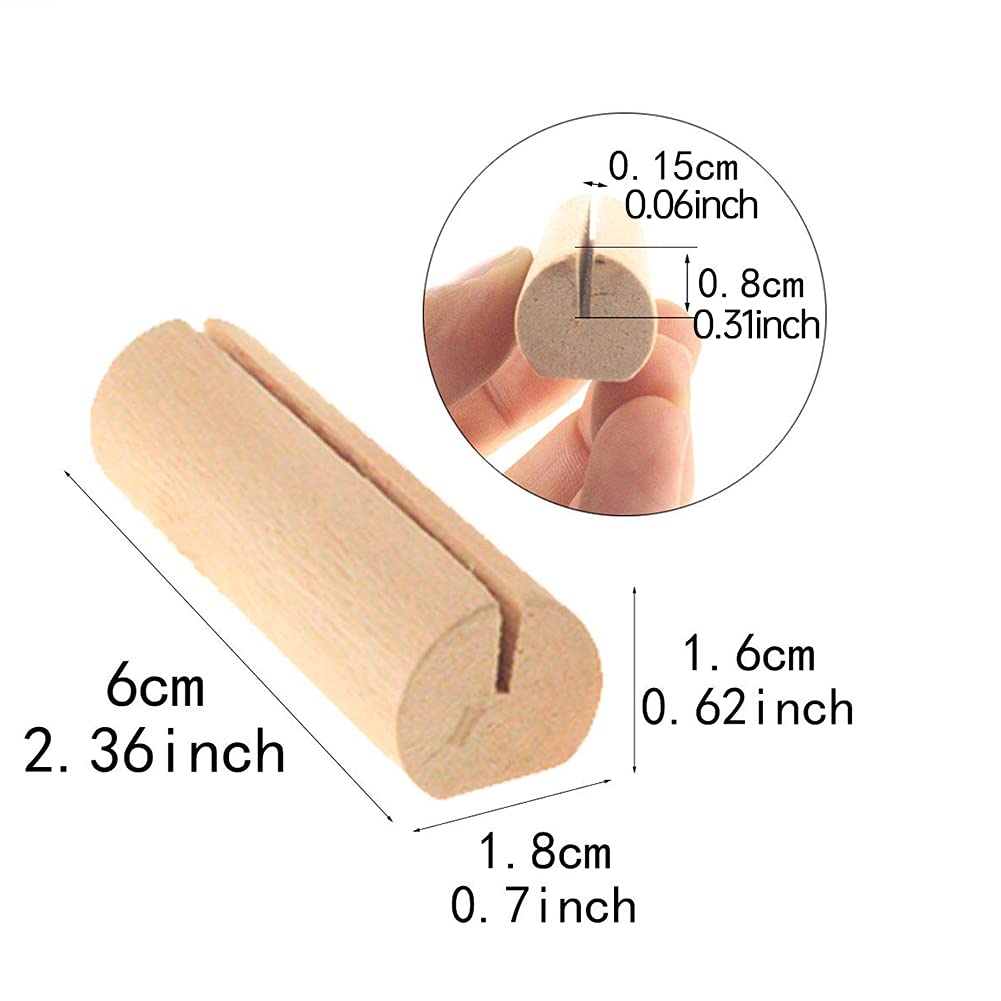 Wooden Card Holder Menu Holders for Tables Rustic Table Menu Clip Name Card Wood Holder for Wedding 20PCS