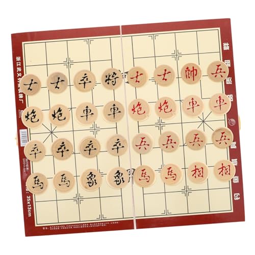 Jeu échecs chinois bois UPKOCH avec plateau pliable et pièces incluses