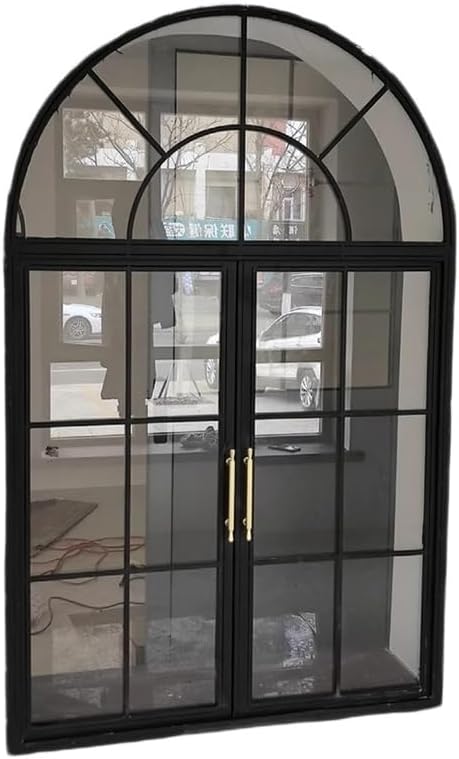 French Windows, Vintage Aluminum Alloy Frame Casement Windows, Tempered Glass Lighting Ventilation Windows for Loft Bedroom Bathroom(White,90x100cm)