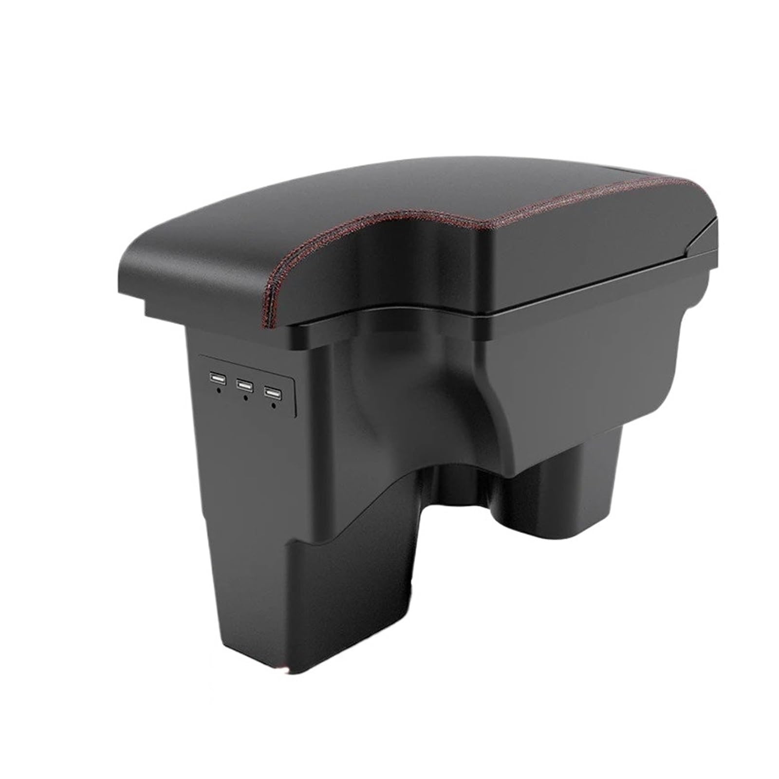 Armrest Box For Toyota For Hilux Armrest Storage Box Holder Ashtray Retrofit Interior Parts Accessories USB LED Car Armrests(A Black red)