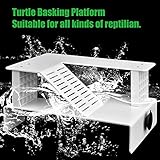 WEAVERBIRD Turtle Basking Platform, Turtle Tank Platform Aquarium Animal Sink Wharf, Double Decker Reptile Habitat, Climbing Shelf Turtle Tank Dock Floating Decor, Floating Turtle Dock, White - Image 3