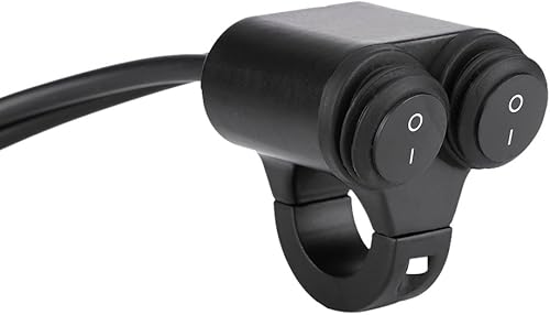 Miniatura 10 de Interruptor universal de luz para manillar de motocicleta de 0.866 in, luces antiniebla para manillar, interruptor de botón de control doble (A)