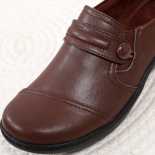 Image of QAE Loafers for Women Orthopedic Loafers for Women Comfortable Women's Flat Slip-Ons Shoes for Dress Work Business Casual