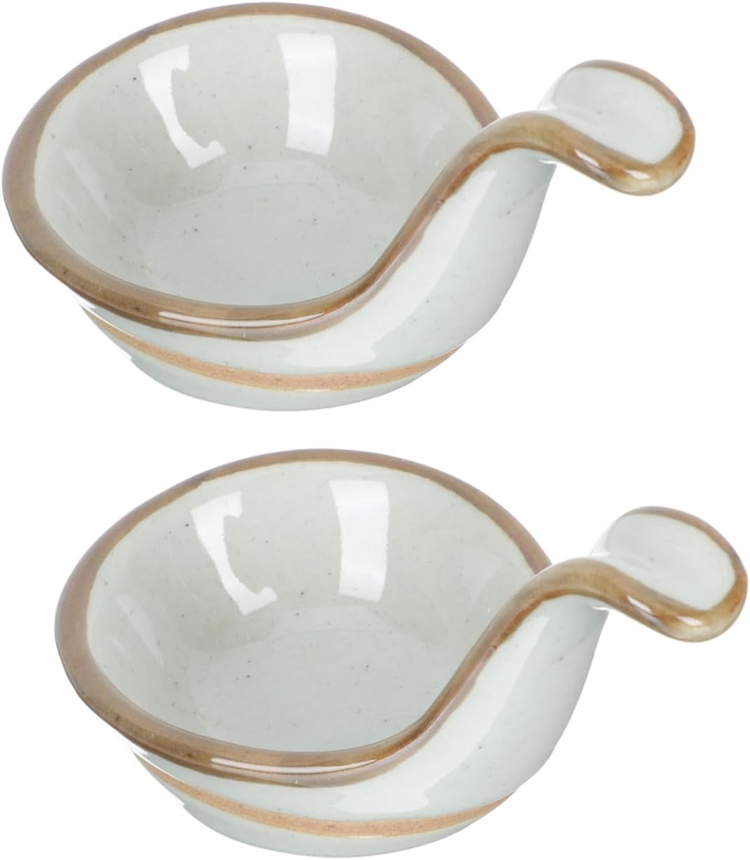Ceramic Tableware 2pcs Caviar Spoon Seasoning Plate Flavor Bowl Goose Liver Dish