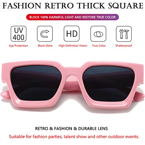 Image of AIEYEZO Square Sunglasses for Women Men Square Thick Frame Sun Glasses Simple Designer Style Shades