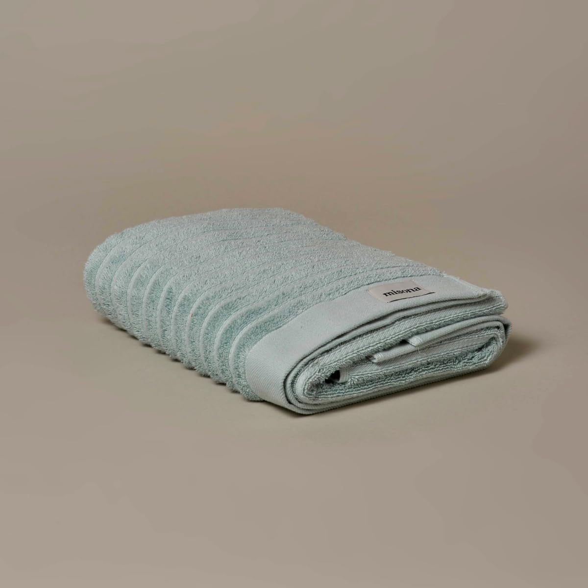 Misona Duckegg 100% Organic Cotton Bath Towel 70 X 125Cm – Luxury Heavyweight 650Gsm Ribbed Bathroom Towels (Duckegg)