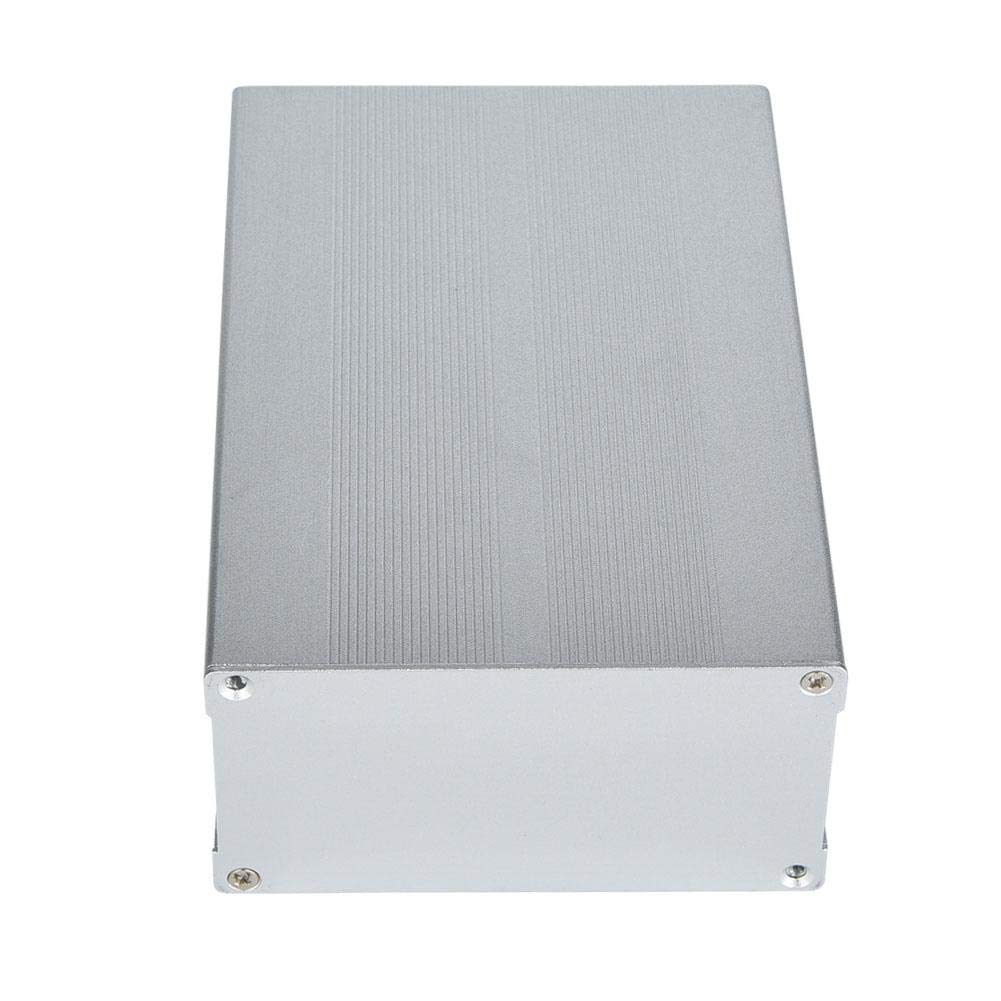 Boîtier en Alliage d'Aluminium pour Projet Electronique, Circuit Imprimé, Décodeur Shell Câblage, Sable Argent, 55x106x160mm