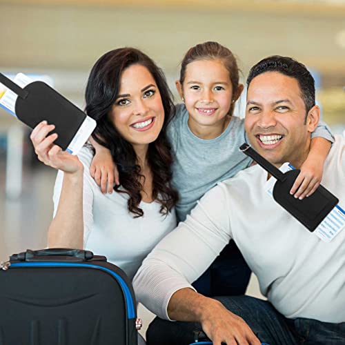 20 Pieces Luggage Tag Bag Tags Pu Leather Luggage Bag Tag Privacy Protection Travel Tag Strong Luggage Name Tags Backpack Labels Suitcase Tags For Women Men (Black) #TOP4