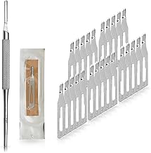 May Professional Pedicure Set | 25 Hollow Sterile Scissors Blades Fig. 3 + Scalpel Handle No. 3 Stainless Steel | For Callus Care and Podiatry Tool