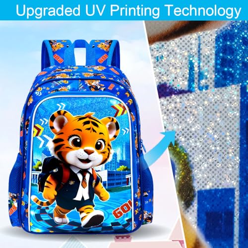 Image of 3PCS Dinosaur Backpack for Boys, 16 Inch Kids Water Resistant Preschool Elementary Kindergarten Bookbags and Lunch Box | Kids