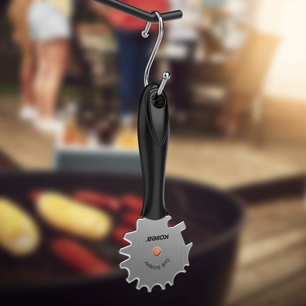 Kollea Grill Scraper- Stainless Steel BBQ Grill Cleaner Tool, Barbecue Grill Brush Non-bristles Safer Than Wire Brush, Great BBQ Cleaning Gifts for Men Who Have Everything