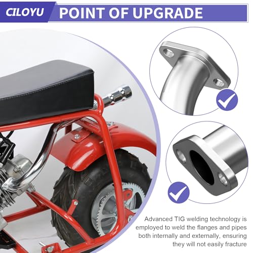 Image of GMB100 Central Long Mini Bike Trumpet Exhaust Pipe for CT100U