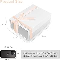 Vista 2 de Cajas de regalo blancas con tapas, caja de regalo de 9 x 7 x 4 pulgadas con cinta, cajas de regalo plegables con cierre magnético para regalos, caja